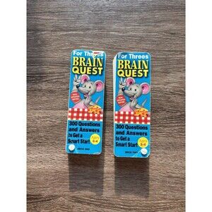Vintage 1999 For 3 & 4 Yr Olds Brain Quest 300 Questions and Answers Book 1 & 2